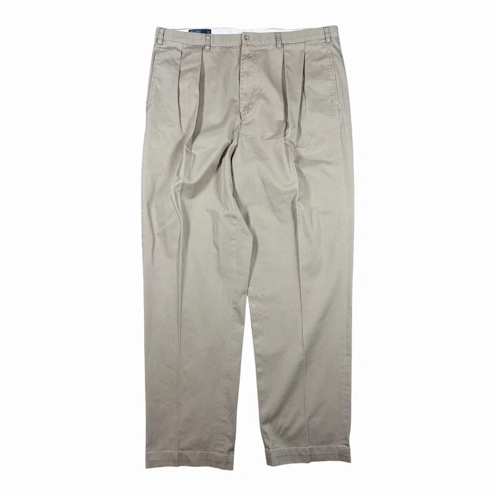 Vintage Polo Ralph Lauren Pants Men's 42Bx34 Andrew BIG Chino Khaki Tab Casual